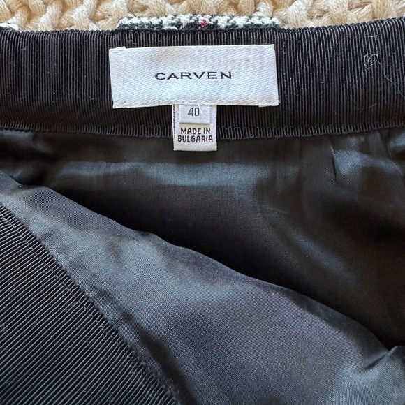 Carven houndstooth wool mini skirt EUC US8 - Picture 4 of 6